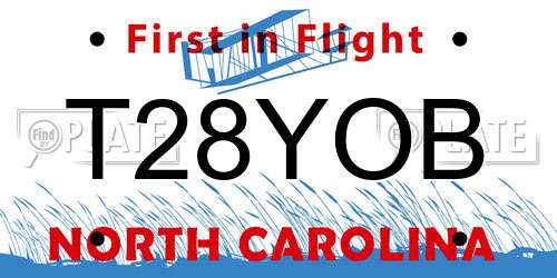T28YOB North Carolina License Plate