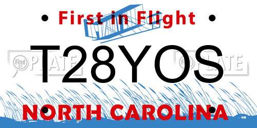 T28YOS North Carolina License Plate