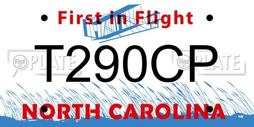 T290CP North Carolina License Plate