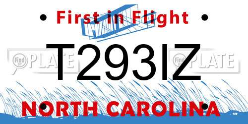 T293IZ North Carolina License Plate