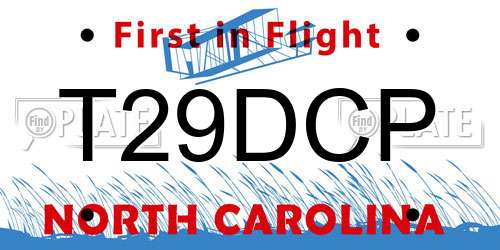 T29DCP North Carolina License Plate