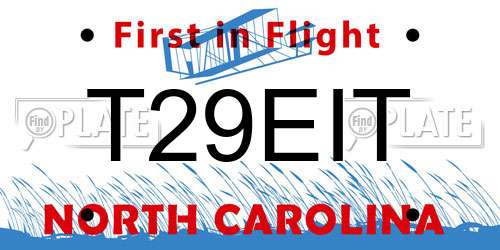 T29EIT North Carolina License Plate