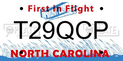 T29QCP North Carolina License Plate
