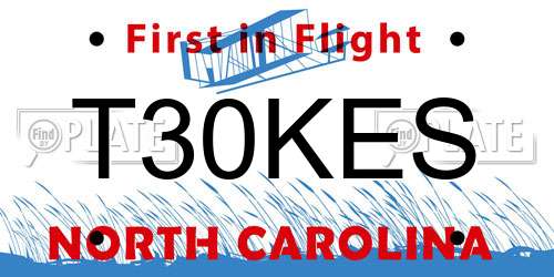 T30KES North Carolina License Plate