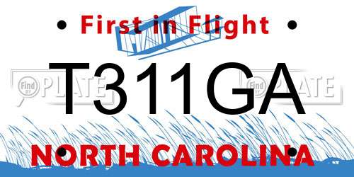 T311GA North Carolina License Plate
