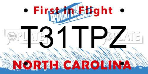 T31TPZ North Carolina License Plate