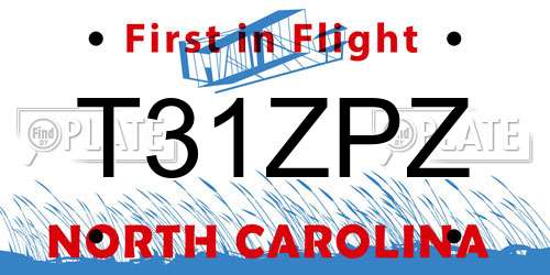 T31ZPZ North Carolina License Plate