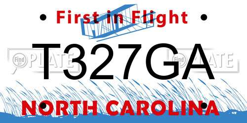 T327GA North Carolina License Plate