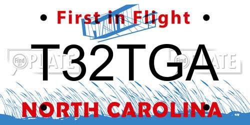 T32TGA North Carolina License Plate