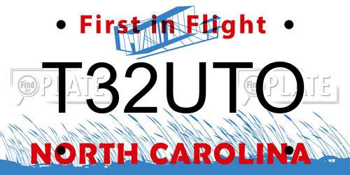 T32UTO North Carolina License Plate