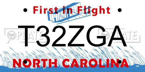 T32ZGA North Carolina License Plate