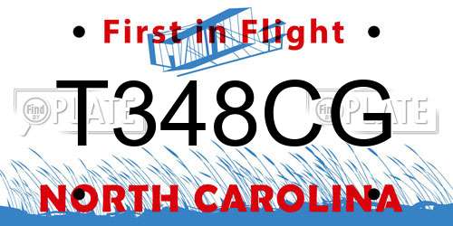 T348CG North Carolina License Plate