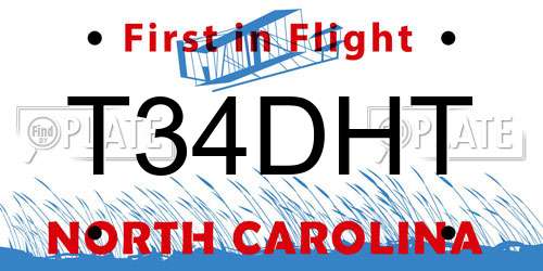 T34DHT North Carolina License Plate