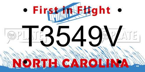 T3549V North Carolina License Plate