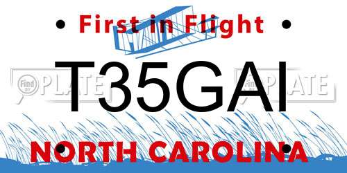 T35GAI North Carolina License Plate