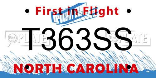 T363SS North Carolina License Plate