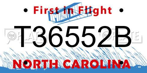 T36552B North Carolina License Plate
