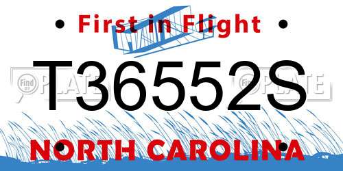T36552S North Carolina License Plate