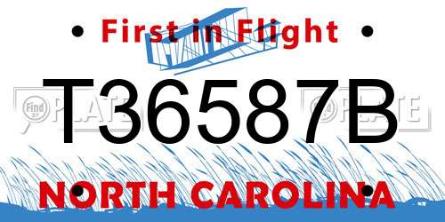 T36587B North Carolina License Plate