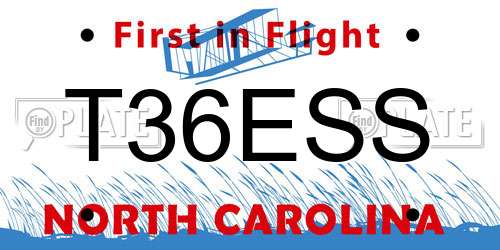 T36ESS North Carolina License Plate