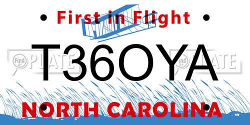 T36OYA North Carolina License Plate