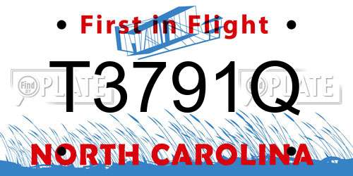 T3791Q North Carolina License Plate