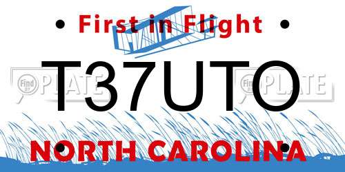 T37UTO North Carolina License Plate