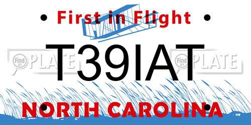 T39IAT North Carolina License Plate