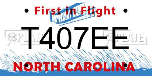 T407EE North Carolina License Plate
