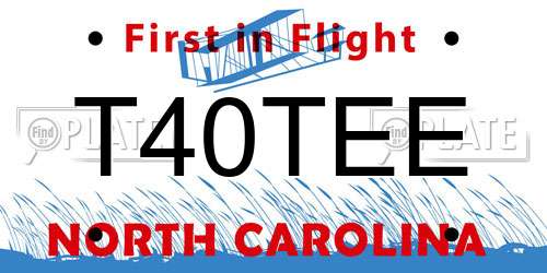 T40TEE North Carolina License Plate