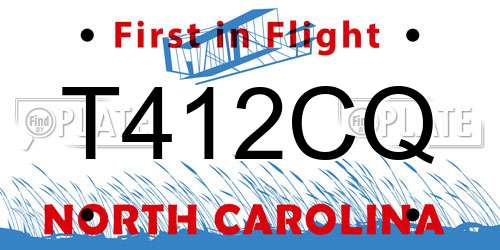 T412CQ North Carolina License Plate