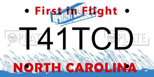 T41TCD North Carolina License Plate