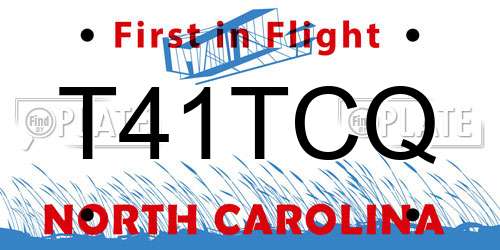 T41TCQ North Carolina License Plate