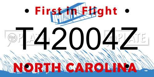 T42004Z North Carolina License Plate