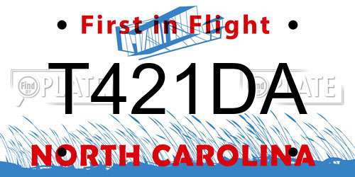 T421DA North Carolina License Plate