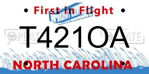 T421OA North Carolina License Plate
