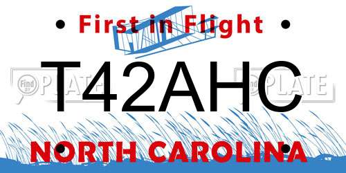 T42AHC North Carolina License Plate