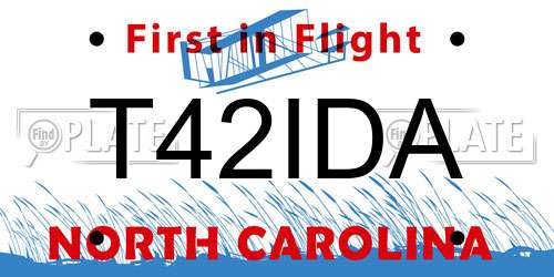 T42IDA North Carolina License Plate