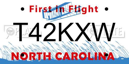 T42KXW North Carolina License Plate