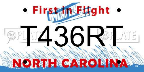 T436RT North Carolina License Plate