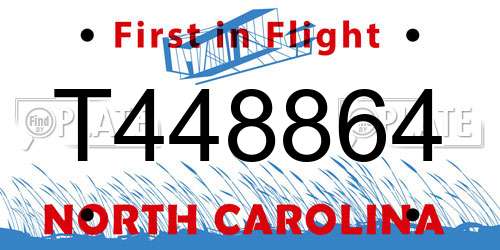 T448864 North Carolina License Plate