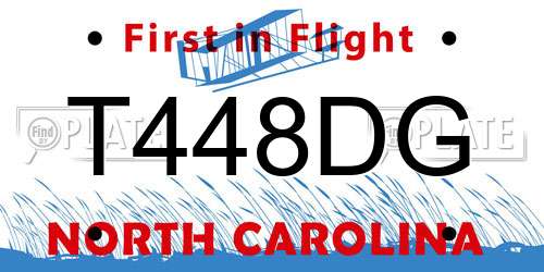 T448DG North Carolina License Plate