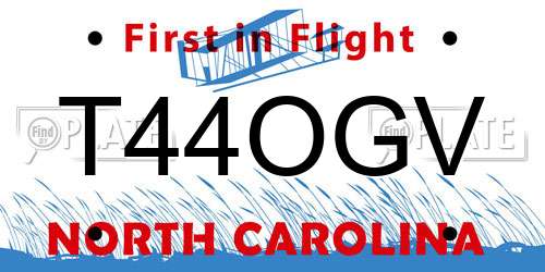 T44OGV North Carolina License Plate