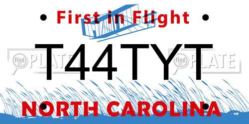 T44TYT North Carolina License Plate
