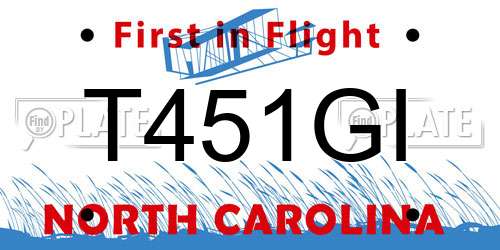T451GI North Carolina License Plate