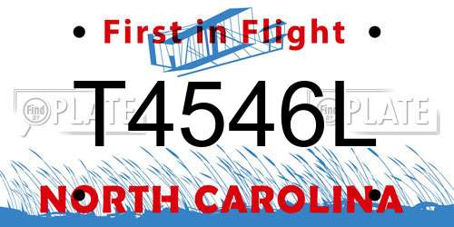 T4546L North Carolina License Plate