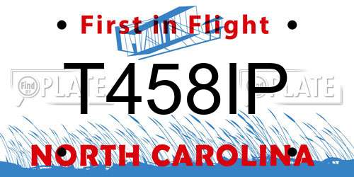 T458IP North Carolina License Plate