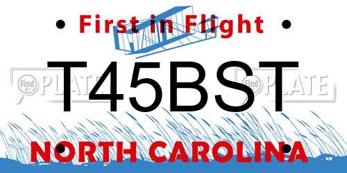 T45BST North Carolina License Plate