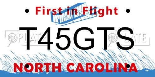 T45GTS North Carolina License Plate