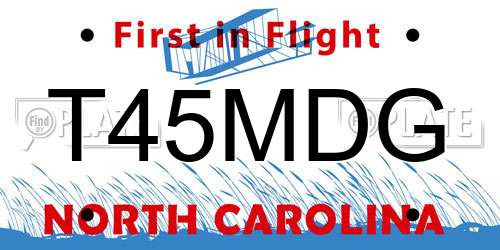 T45MDG North Carolina License Plate